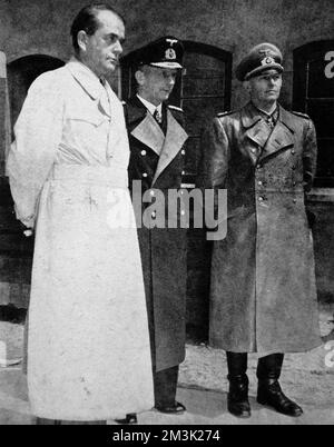 Albert Speer, ammiraglio Doenitz e generale Jodl; secondo mondo Foto Stock