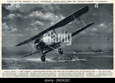 Fairey "Swordfish" Torpedo-Bomber; seconda guerra mondiale Foto Stock