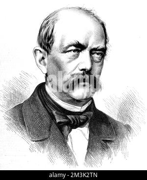 Il principe otto Edward Leopold von Bismarck, duca di Lauenburg (1815 - 1898), statista prusso-tedesca e primo cancelliere dell'Impero tedesco. 1870 Foto Stock
