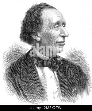 Hans Christian Andersen (1805 - 1875), scrittore e poeta danese. Foto Stock