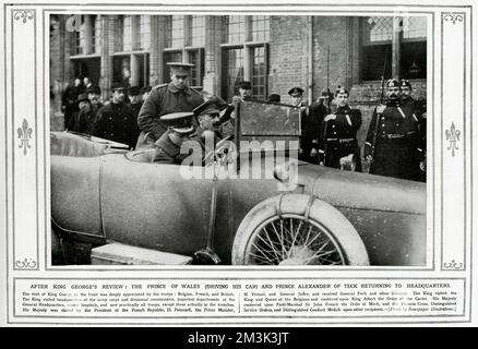 Visita di re Giorgio al fronte 1914 Foto Stock