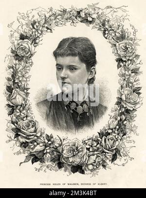 Principessa Helena di Waldeck e Pyrmont (1861-1922), Duchessa di Albany e moglie del Principe Leopoldo, Duca di Albany. Si sono sposati il 27 aprile 1882 nella Cappella di San Giorgio a Windsor. Purtroppo Leopold morì a causa dell'emofilia nel marzo 1884, a seguito di una caduta. 1882 Foto Stock