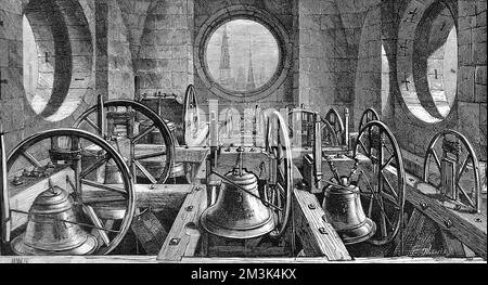 La Peal of Bells, Cattedrale di St. Paul 1878 Foto Stock