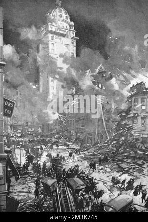 Il terremoto di San Francisco del 18 aprile 1906 Foto Stock