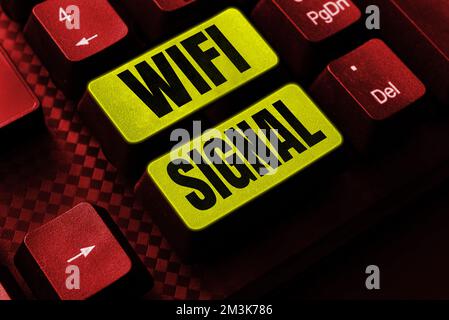 Cartello di testo che mostra il segnale WiFi. Internet Concept fornisce Internet wireless ad alta velocità e connessioni di rete Foto Stock