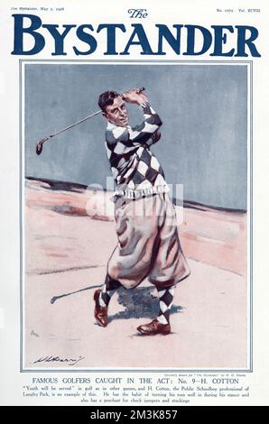 Famosi golfisti catturati nel The Act. N. 9 H. cotone Foto Stock