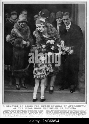 Regina Soraya dell'Afghanistan a Londra nel 1928 Foto Stock