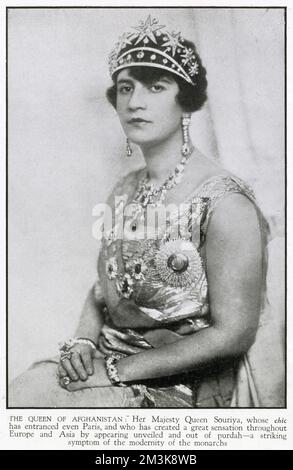 Regina Soraya di Afghanistan (1899 - 1968), moglie del re Amanullah di Afghanistan. La coppia ha visitato Londra. Foto Stock