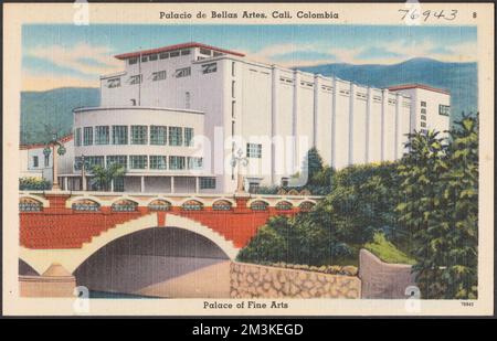 Palacio de Bellas Artes, Cali, Colombia - Palazzo delle Belle Arti , strutture culturali, ponti, Tichnor Brothers Collection, cartoline degli Stati Uniti Foto Stock