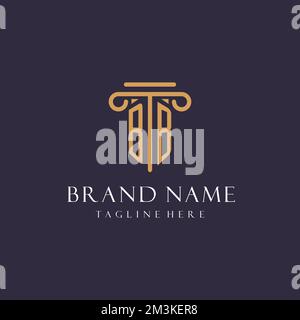 BB monogramma sigla design per studio legale, avvocato, ufficio legale con idee stile pilastro Illustrazione Vettoriale