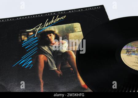 Flashdance movie colonna sonora originale della Motion Picture su disco LP con disco in vinile. Copertina album Foto Stock