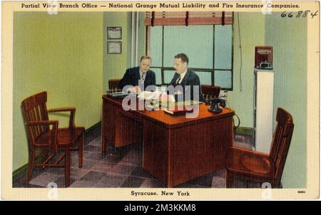 Vista parziale filiale -- National Grange Mutual Liability and Fire Insurance Companies, Syracuse, New York, Tichnor Brothers Collection, cartoline degli Stati Uniti Foto Stock