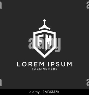 Logo monogramma FM iniziale con protezione idee di design Illustrazione Vettoriale