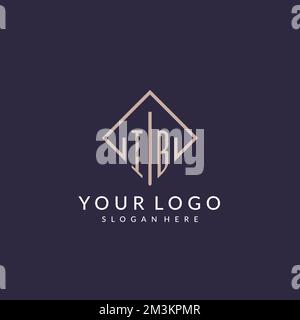 IB iniziale monogramma logo con rettangoli stile idee di design Illustrazione Vettoriale