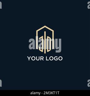 LOGO INIZIALE JO monogramma con forma esagonale stile, logo immobiliare design idee vettore ispirazione Illustrazione Vettoriale