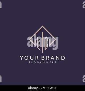 Logo iniziale LC monogramma con idee di design in stile rettangolo Illustrazione Vettoriale