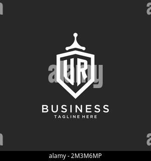 Logo monogramma UR iniziale con protezione idee di design Illustrazione Vettoriale
