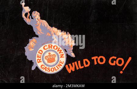 Red Crown benzina (1930s). Poster pubblicitario Foto Stock