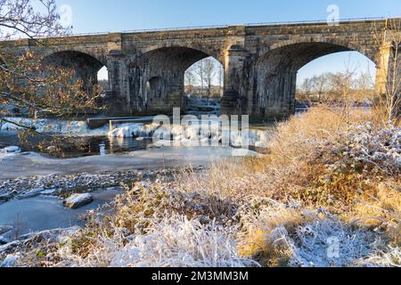 Inverno ad Alston Arches, Haltwhistle, Northumberland Foto Stock