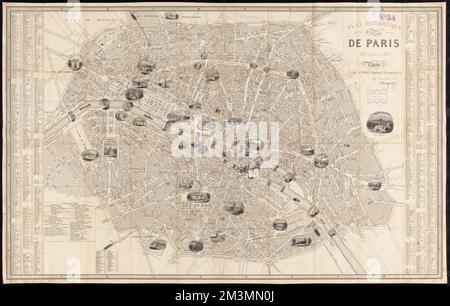 Plan pittoresque de la ville de Paris , Parigi Francia, Mappe Norman B. Leventhal Map Center Collection Foto Stock