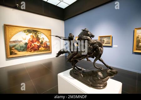 31 luglio 2022, Koln, Germania: Scultura capolavoro classico alla mostra d'arte nel museo Wallraf Richartz Foto Stock