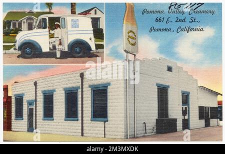 Pomona Valley Creamery, 661 E. 2nd St., Pomona, California, Tichnor Brothers Collection, cartoline degli Stati Uniti Foto Stock