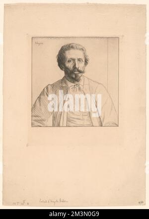 Portrait d'Auguste Delâtre , Engravers, Delâtre, Auguste, 1822-1907, Alphonse Legros (1837-1911) Foto Stock