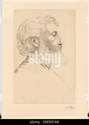 Portrait de Sir Frederick Leighton, P.R.A. (2nd Plate) , Artists, Leighton of Stretton, Frederic Leighton, Barone, 1830-1896, Alphonse Legros (1837-1911) Foto Stock