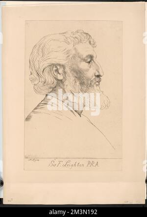 Portrait de Sir Frederick Leighton, P.R.A. (2nd Plate) , Artists, Leighton of Stretton, Frederic Leighton, Barone, 1830-1896, Alphonse Legros (1837-1911) Foto Stock