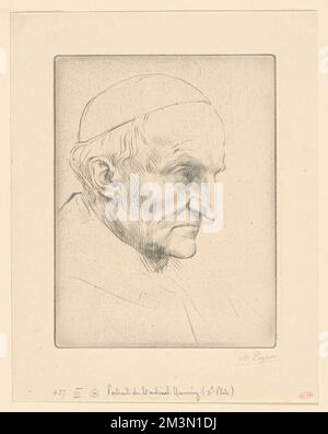 Portrait du Cardinal Manning (3rd Plate) , Cardinali, Manning, Henry Edward, 1808-1892, Alphonse Legros (1837-1911) Foto Stock