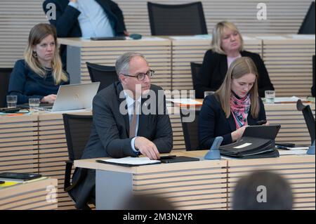 Plenarsitzung im Landeshaus Kiel Abgeordnete diskutieren die Probleme der heutigen Zeit Foto Stock