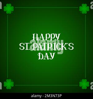 Biglietto d'auguri con scritta HAPPY ST PATRICKS DAY. Illustrazione vettoriale. Illustrazione Vettoriale