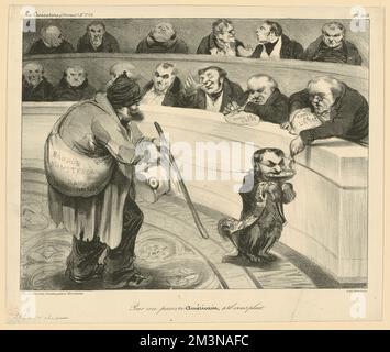 Pour un pauvre Américan, s'il vous plaît , Re, politici, storici, presidenti, Luigi Filippo, re dei francesi, 1773-1850, Thiers, Adolphe, 1797-1877. Honoré Daumier (1808-1879). Litografie Foto Stock