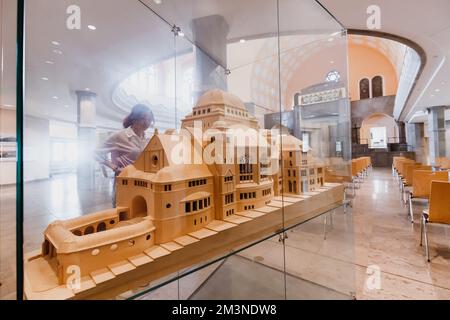 28 luglio 2022, Essen, Germania: Disposizione o modello della vecchia sinagoga ebraica di Essen Foto Stock