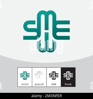 Logo DELLA lettera SMEW. Vettore. Illustrazione vettoriale Illustrazione Vettoriale