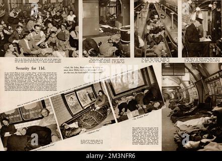 Riparo sulle stazioni della metropolitana 1940 Foto Stock