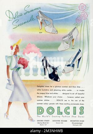 Pubblicità per scarpe Dolcis donna 1938 Foto Stock