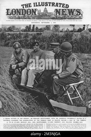 Sir Bernard Montgomery con i suoi generali Foto Stock