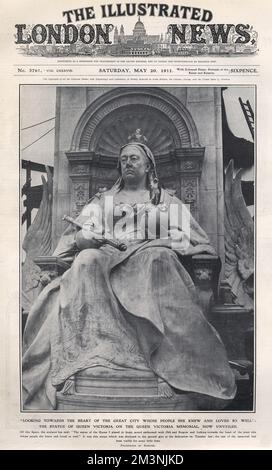 Statua della Regina Vittoria sul Queen Victoria Memorial Foto Stock