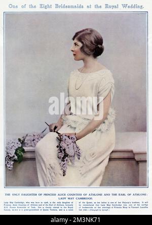 Una damigella d'onore reale, Lady May Cambridge Foto Stock