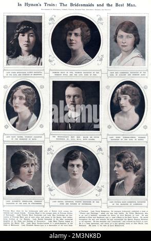 Damigelle d'onore e Best Man per il matrimonio della principessa Mary Foto Stock