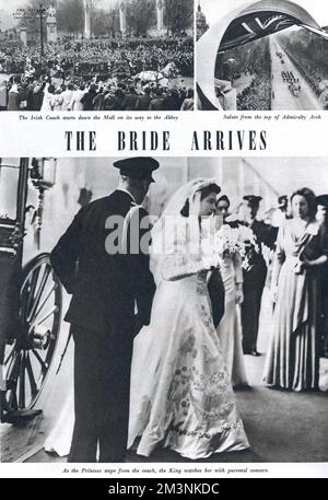 Royal Wedding 1947 - arriva la sposa Foto Stock