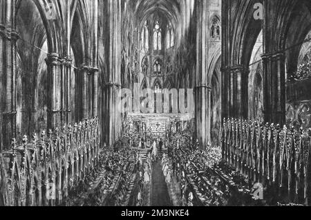 Royal Wedding 1947 - servizio nell'Abbazia di Westminster Foto Stock