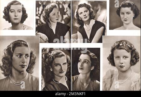 Royal Wedding 1947 - damigelle d'onore Foto Stock