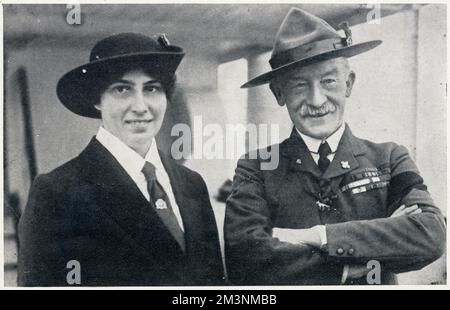 Robert Baden-Powell con sua moglie Olave Baden-Powell Foto Stock