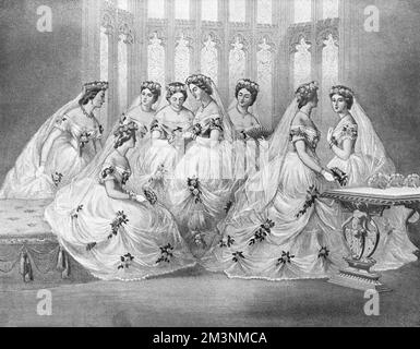 Matrimonio reale 1863 - damigelle d'onore Foto Stock