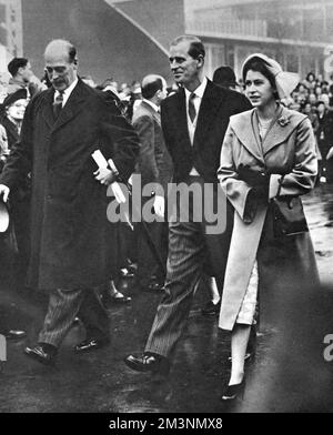 Visita reale al Festival of Britain, South Bank, Londra Foto Stock