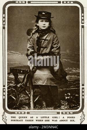 Principessa maggio di Teck, poi regina Maria, (1867 - 1953), come una bambina all'età di circa sei anni. Data: Circa 1873 Foto Stock