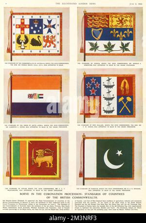 Standard dei paesi del Commonwealth britannico Foto Stock
