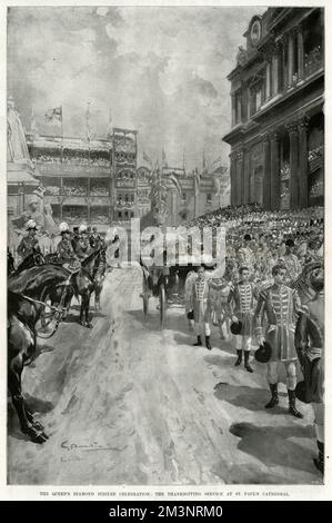 Queen Victoria Diamond Jubilee 1897 - fuori St Paul's Foto Stock